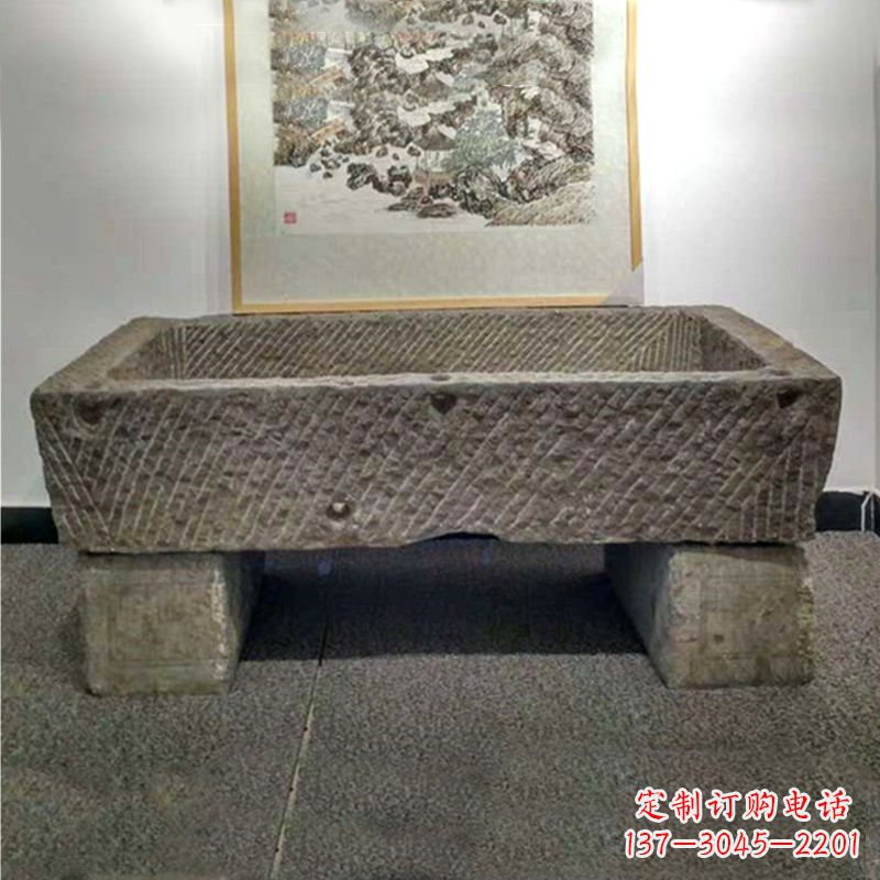 湖北仿古做旧石槽雕塑