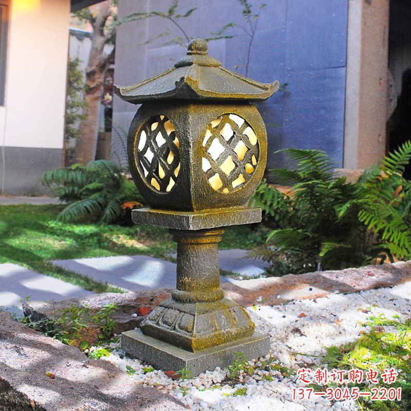 湖北仿古庭院石雕灯笼,精美雕刻点亮家园