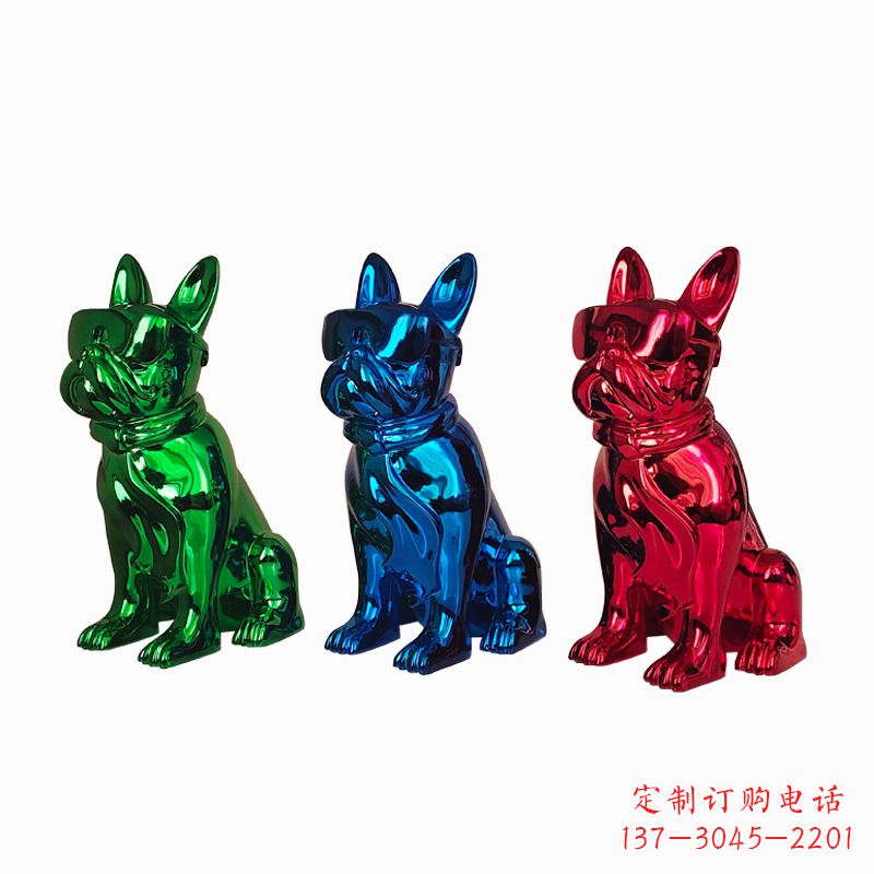 湖北仿琉璃斗牛犬生肖狗雕塑