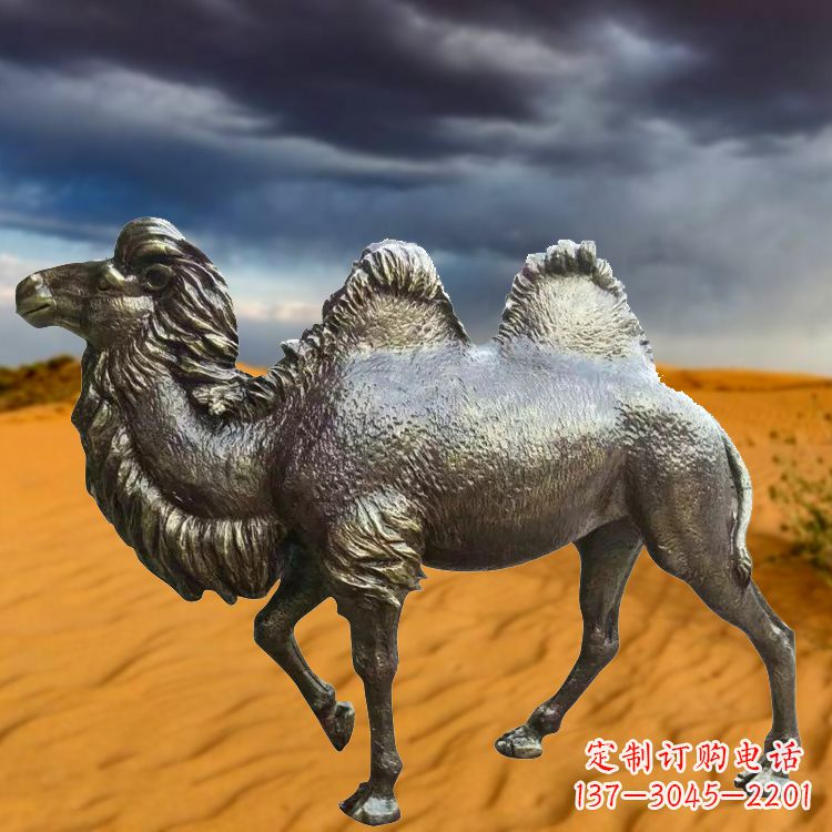 湖北仿铜玻璃钢骆驼雕塑