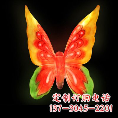 湖北艺术雕塑大号黄色发光蝴蝶