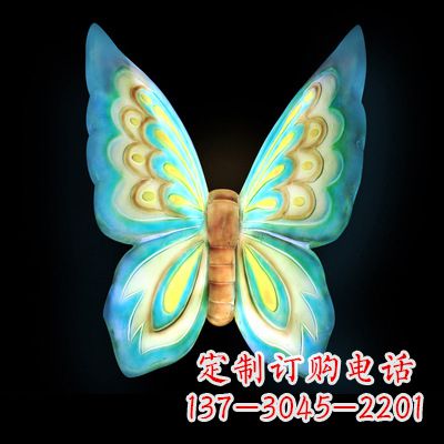 湖北 大号蓝色发光蝴蝶塑像