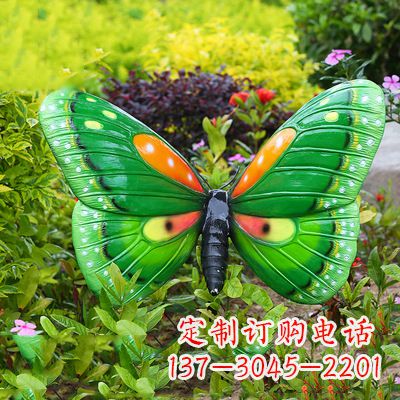 湖北精致魅力的绿色蝴蝶雕塑