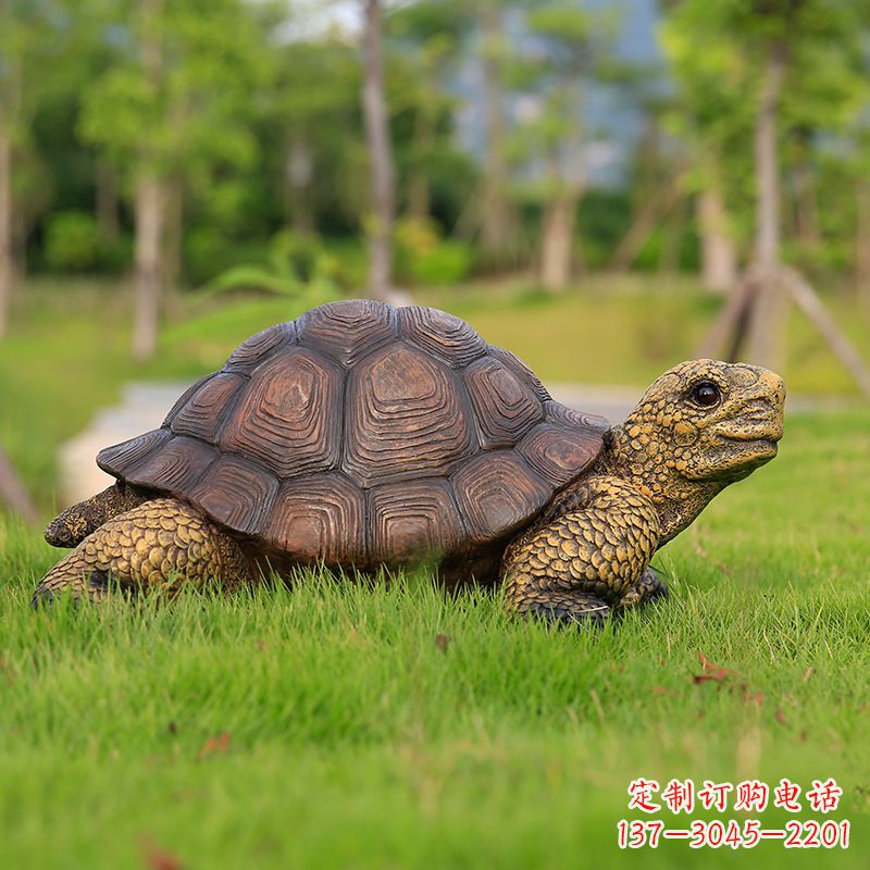 湖北仿真乌龟-玻璃钢仿真动物雕塑草坪摆件