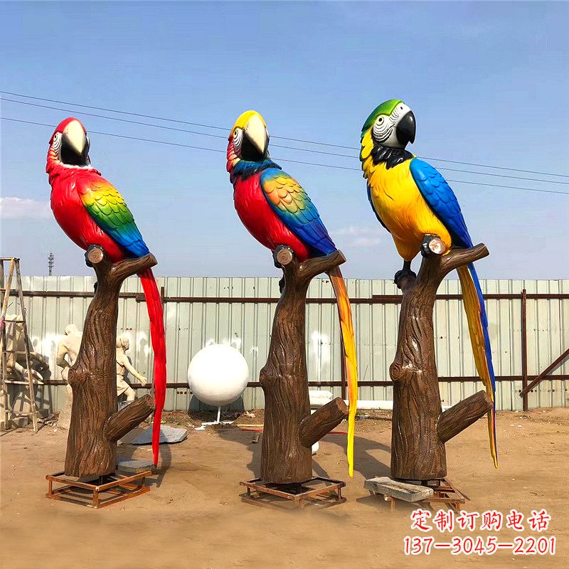 湖北玻璃钢鹦鹉雕塑
