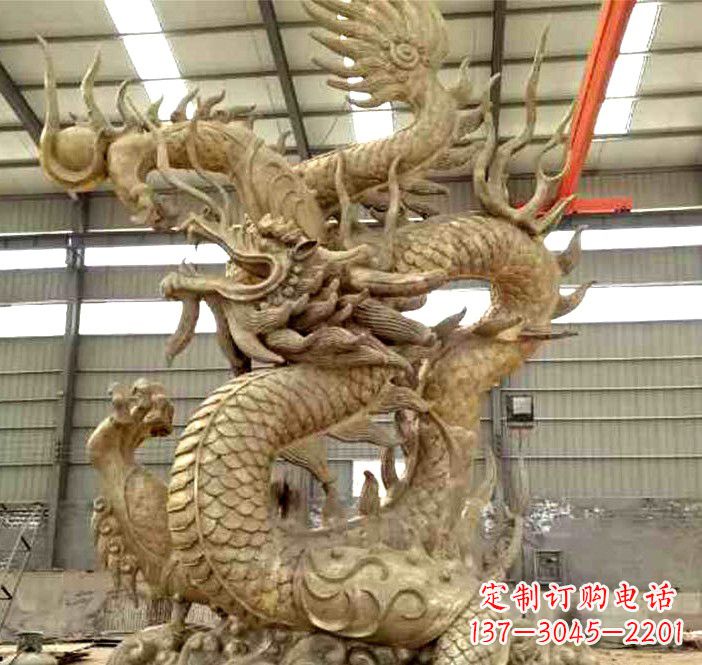 湖北精美铜龙雕塑