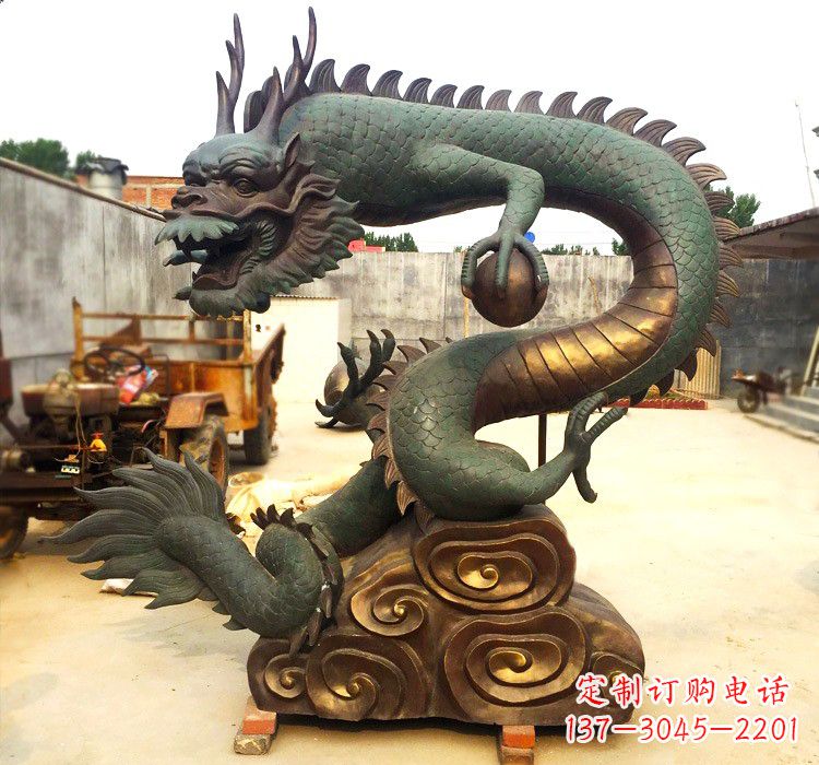 湖北精致铜雕飞龙珠