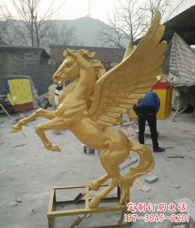 湖北飞马动物铜雕 (2)