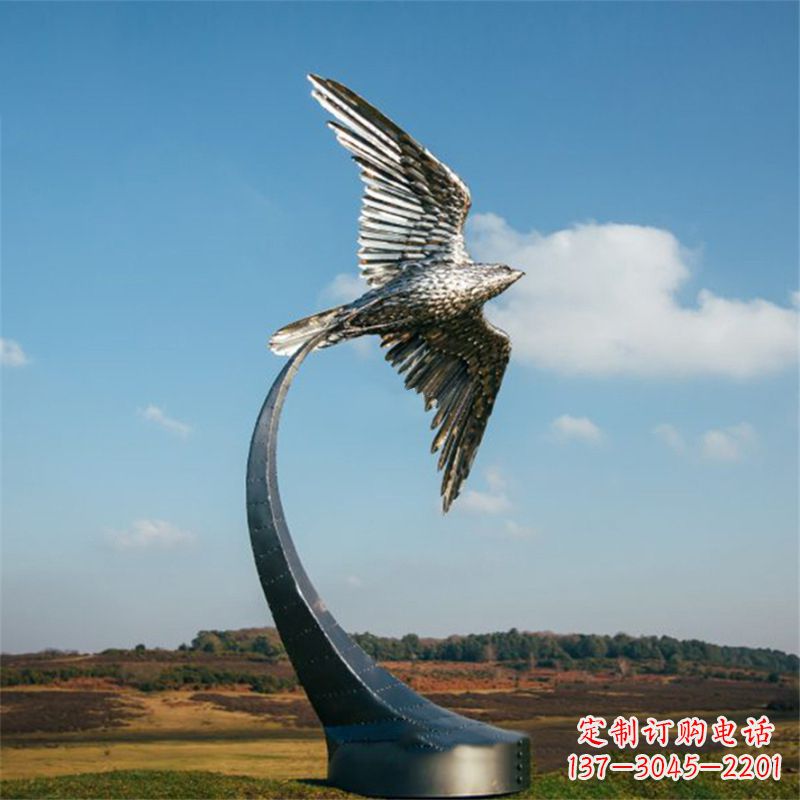 湖北飞翔老鹰景观不锈钢雕塑