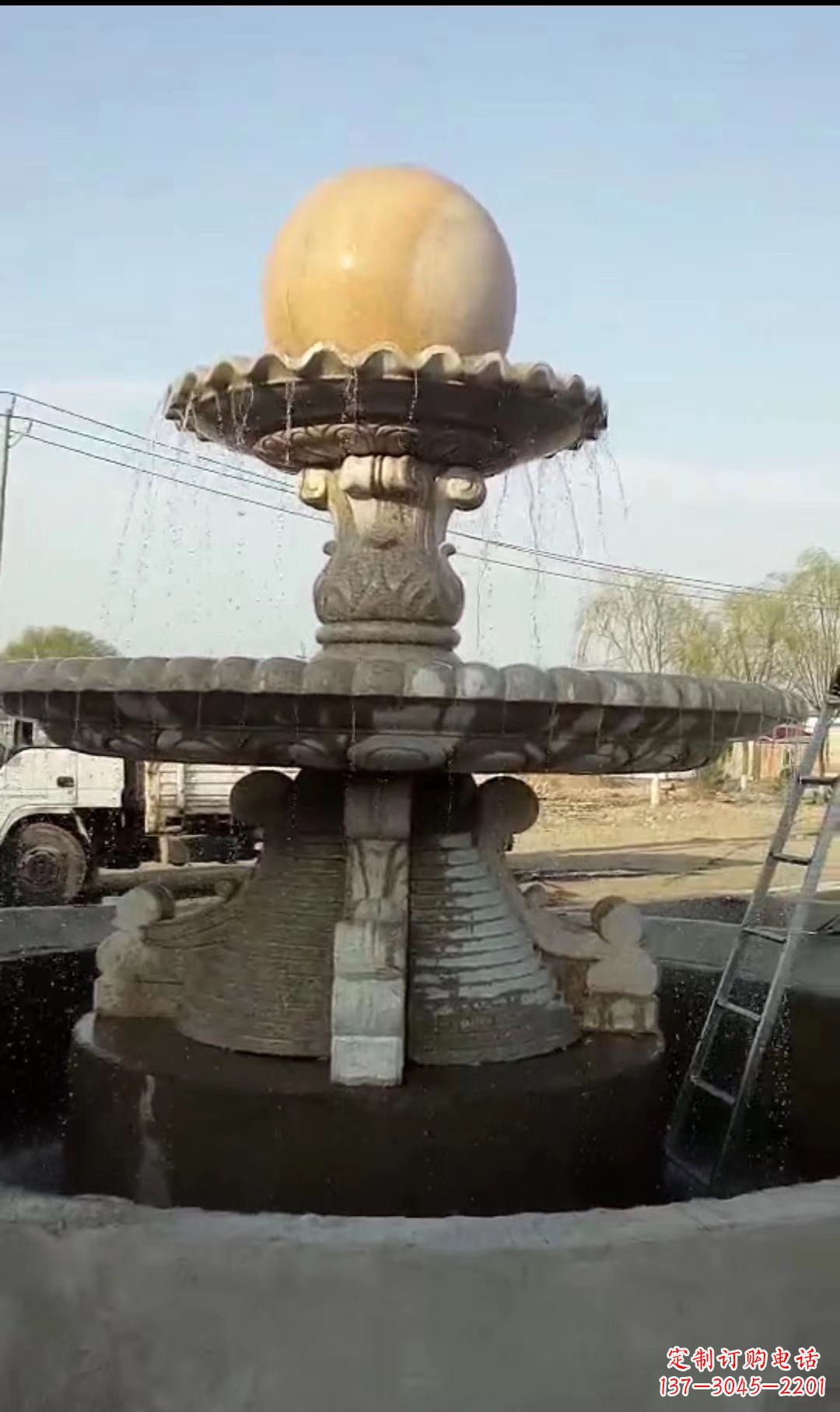 湖北风水球喷泉石雕景观雕塑
