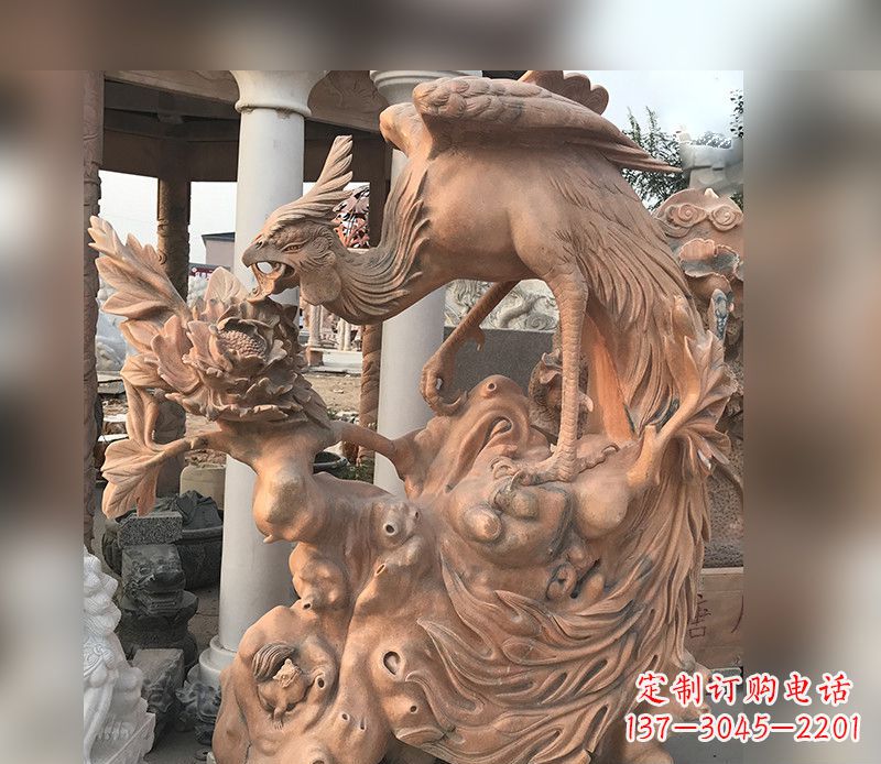 湖北凤凰牡丹石雕
