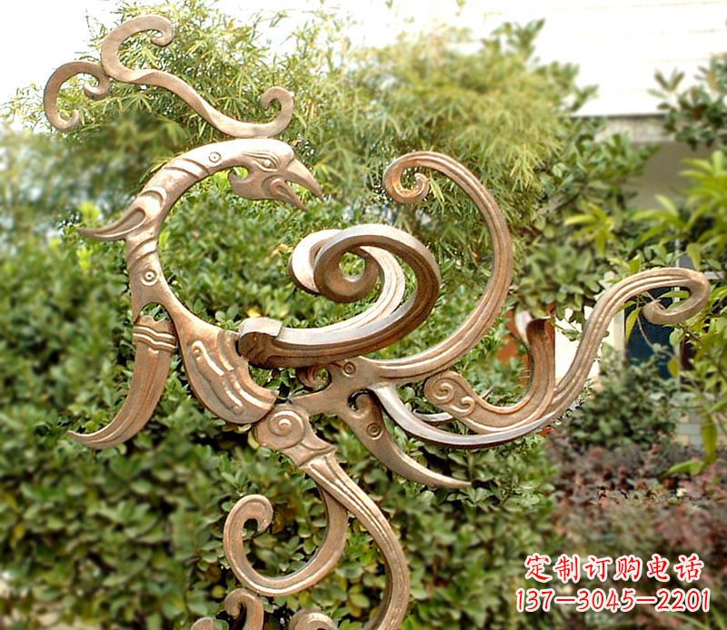 湖北精美精致的凤凰铜雕