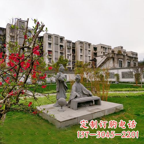 湖北凤求凰司马相如与卓文君雕塑-小区园林历史人物情景雕塑