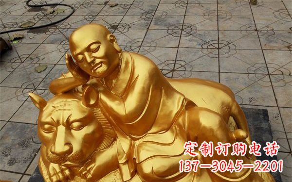 湖北伏虎罗汉铜雕