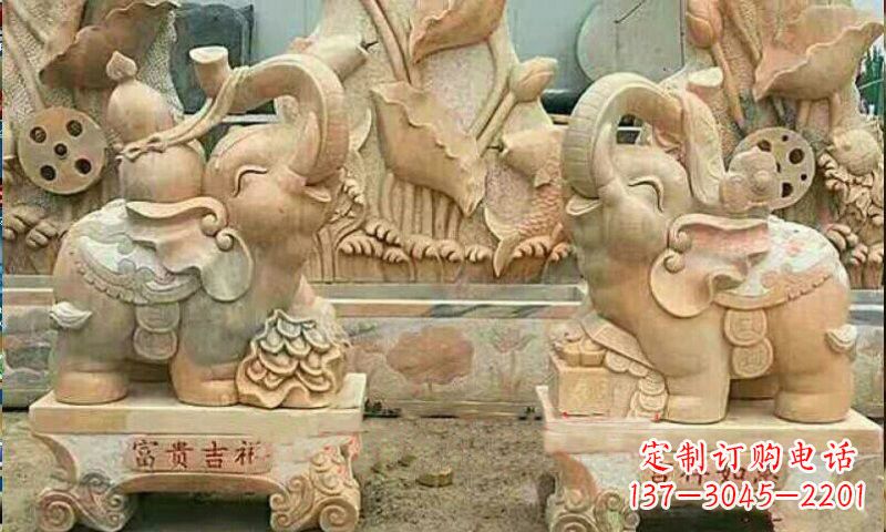 湖北祥和典雅 富贵吉祥大象石雕