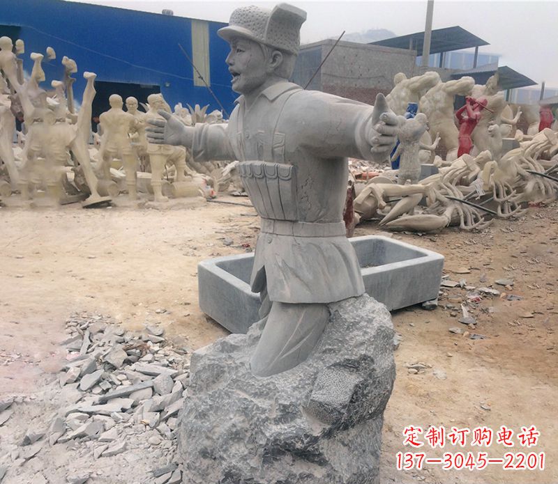 湖北中领雕塑荣誉历史革命先驱黄继光石雕