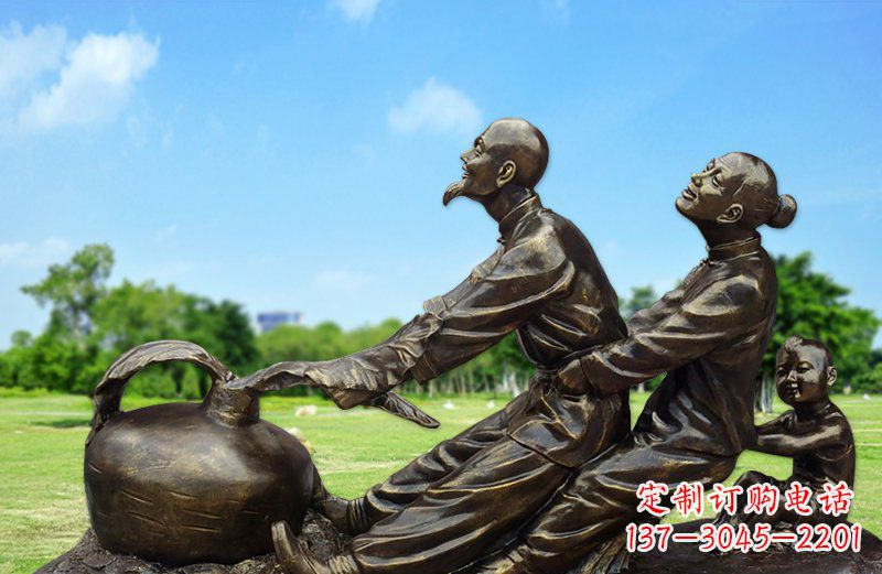 湖北和谐之美,铜雕萝卜雕塑