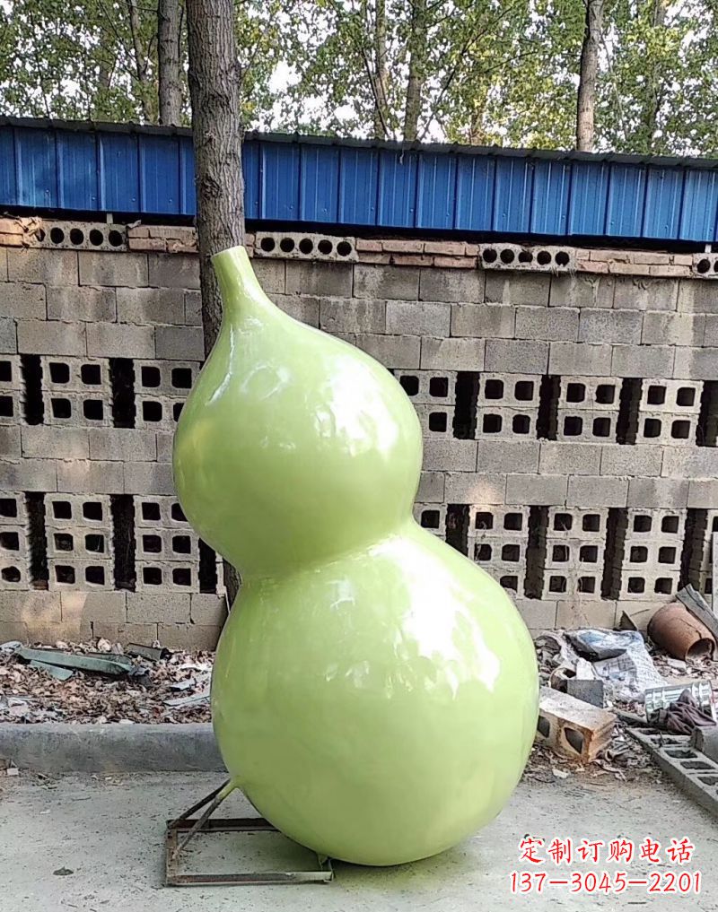 湖北公园装饰休闲雕塑——葫芦仿真玻璃钢雕塑