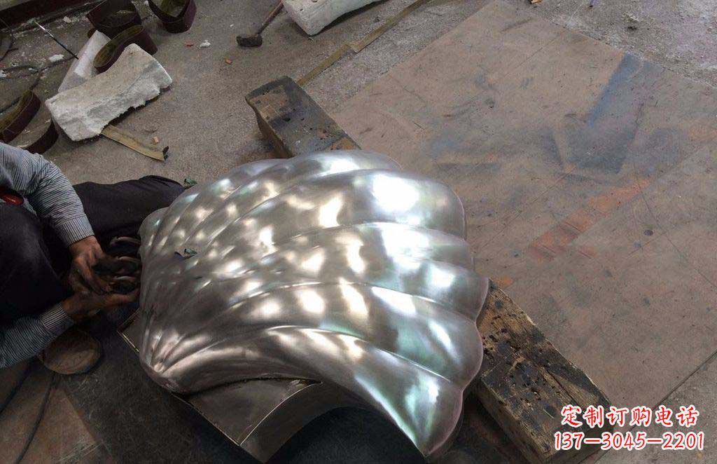 湖北精致现代的不锈钢贝壳雕塑