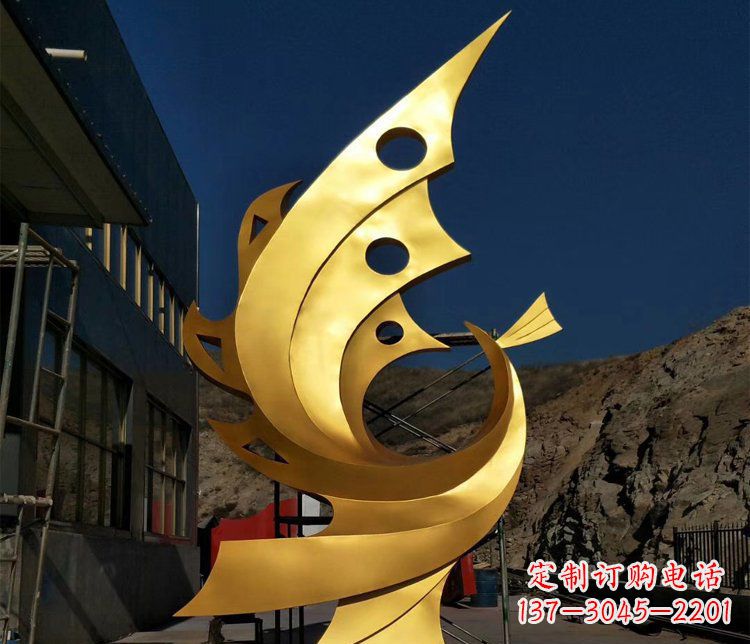 湖北精美不锈钢抽象凤凰景观雕塑