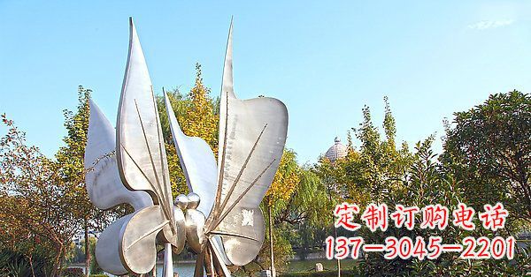 湖北英伦风格精致不锈钢抽象蝴蝶雕塑