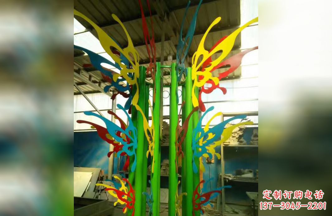 湖北精致的不锈钢抽象蝴蝶景观雕塑