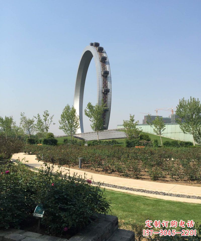 湖北公园不锈钢抽象摩天轮景观雕塑