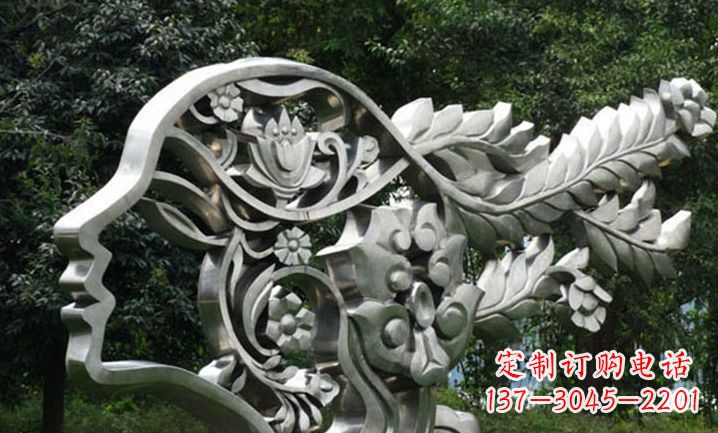 湖北美丽如梦不锈钢美女雕塑