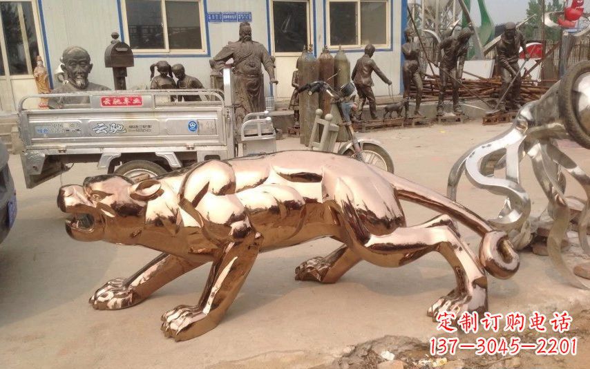 湖北中领雕塑出品不锈钢动物雕塑