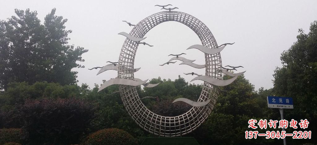 湖北优雅风采,质感之美,赏心悦目的不锈钢海鸥雕塑
