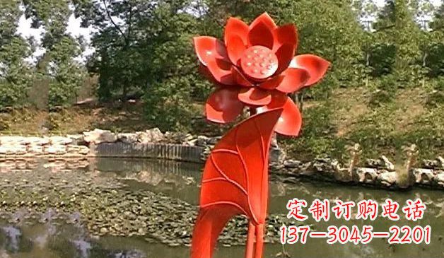湖北精美不锈钢荷花雕塑