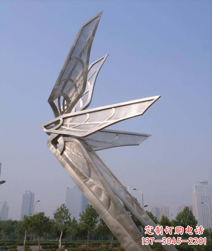 湖北大型不锈钢蝴蝶翅膀雕塑