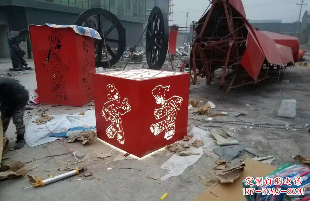 湖北高品质不锈钢皮影戏人物雕塑
