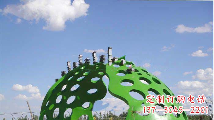 湖北约克公园不锈钢镂空半圆拱门雕塑