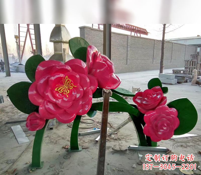 湖北中领雕塑花朵般精美的不锈钢牡丹雕塑