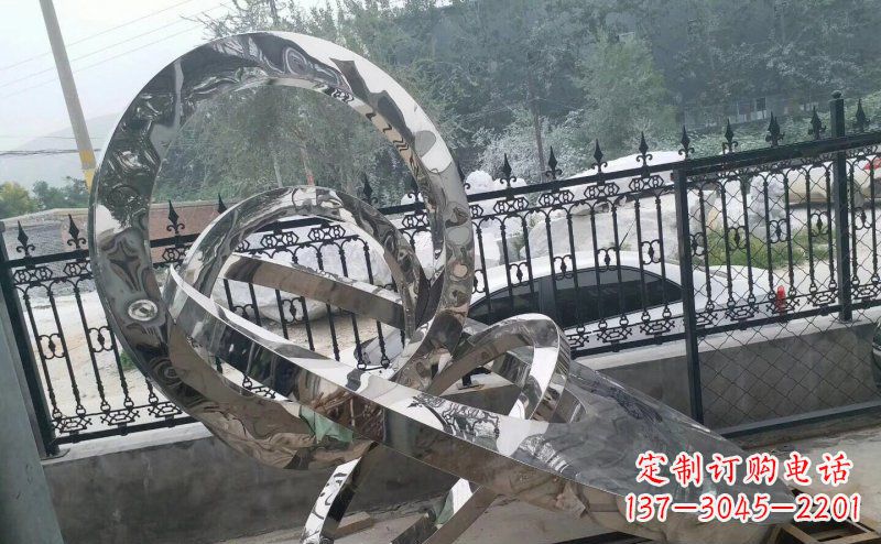 湖北公园拼接圆环景观不锈钢雕塑