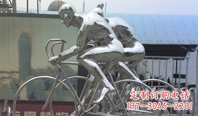 湖北不锈钢骑行自行车雕塑
