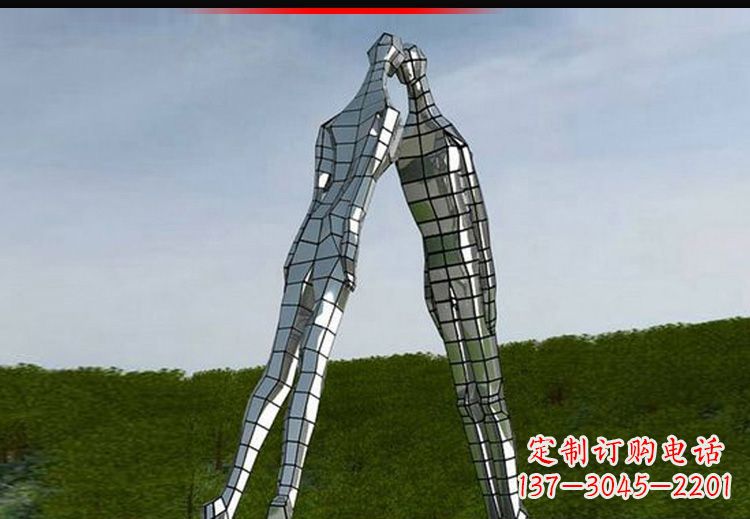 湖北爱的无限,不锈钢情侣人物雕塑