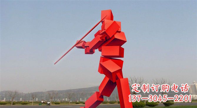 湖北定制不锈钢标枪雕塑