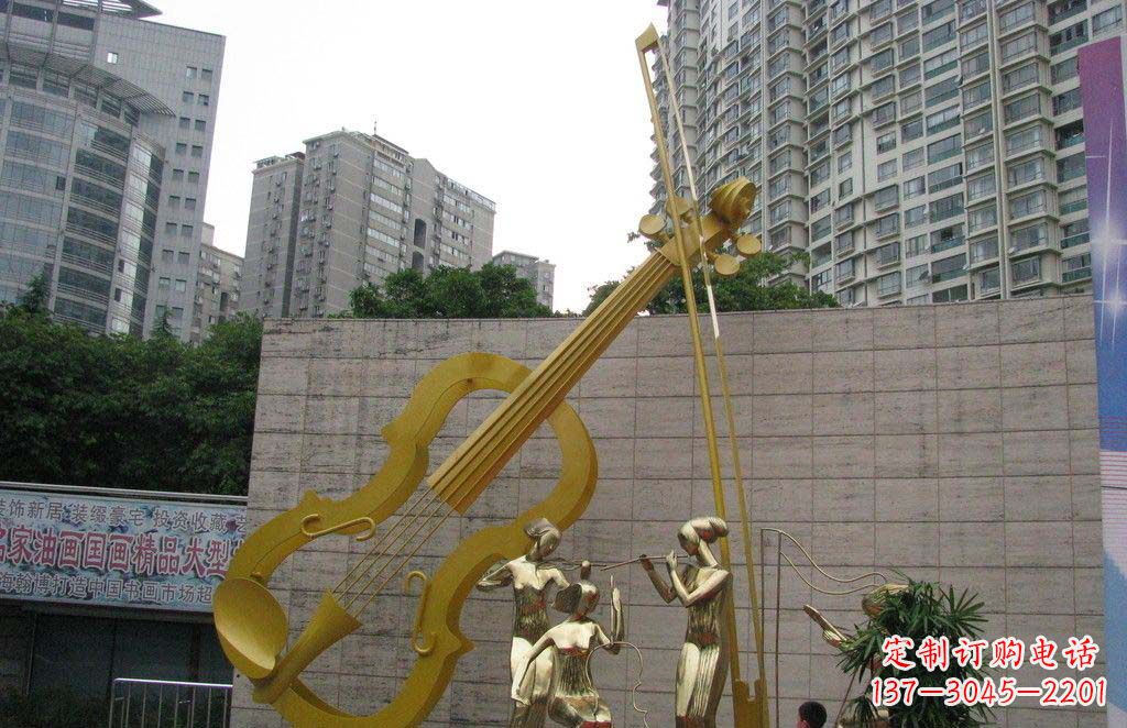 湖北不锈钢演奏大提琴雕塑