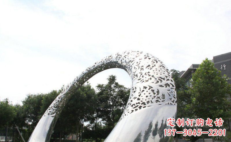 湖北优雅定制不锈钢圆形拱门雕塑