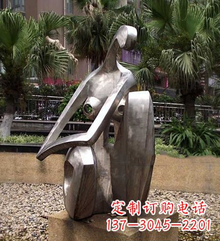 湖北现代艺术风格的不锈钢女人雕塑