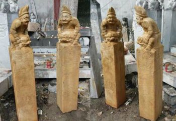 湖北经典仿古拴马桩雕塑
