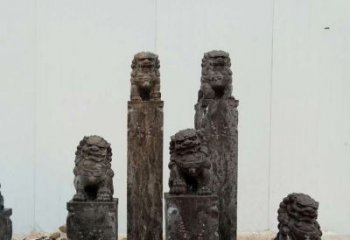 湖北复古风格拴马桩雕塑