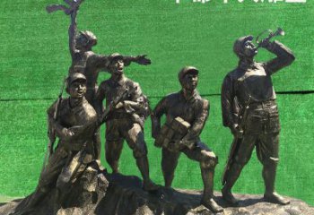 湖北革命军人抗战纪念铜雕塑—缅怀抗战英雄