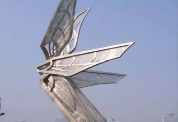 湖北大型不锈钢蝴蝶翅膀雕塑
