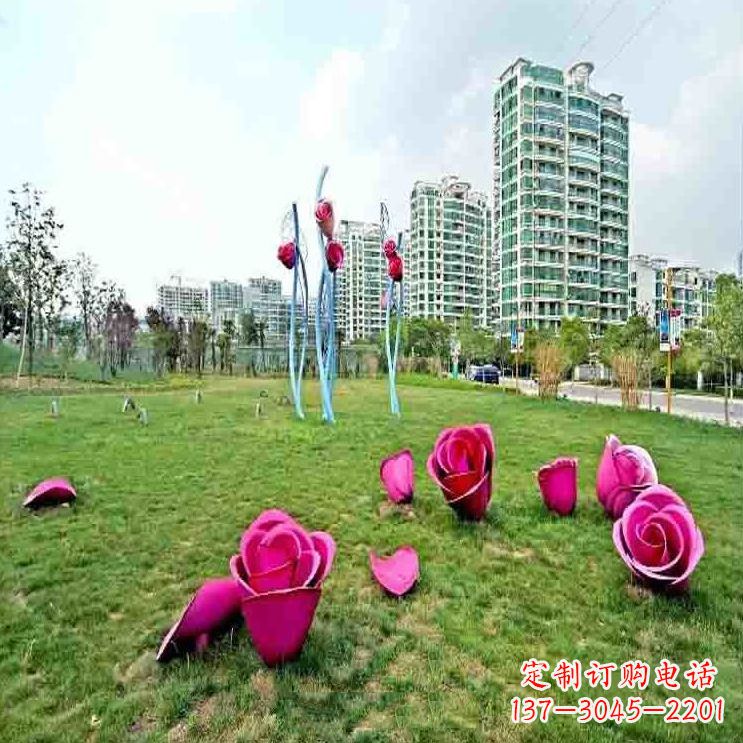 湖北中领雕塑不锈钢玫瑰雕塑