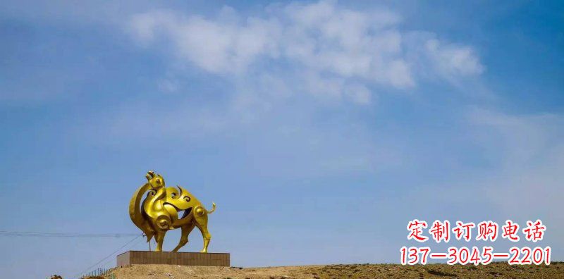 湖北公园抽象骆驼景观铜雕