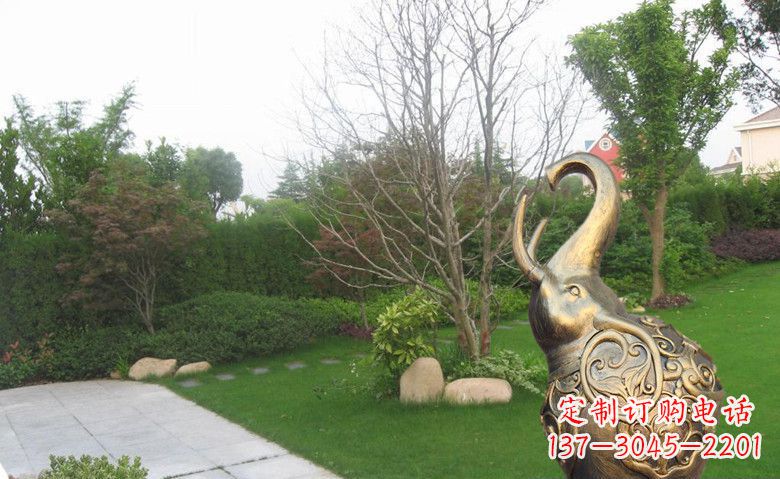 湖北公园装饰用铜制小象雕塑