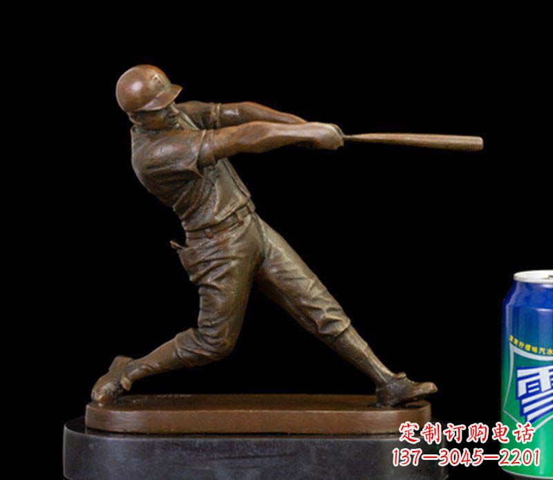 湖北风采动人的人物铜雕棒球雕塑